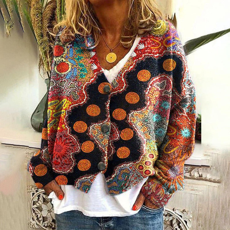 Boho Pullover Damen Bunt Strick Locker Ethno Look – Liravine