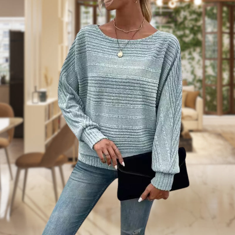 Damen Pullover Texturiert Weich Elegant Vielseitig – Annelira