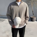 Herren Grobstrick Pullover - Half Zip Langarm