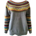 Damen Norweger Strickpullover – Langarm Warm