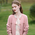 Damen Elegante Strickjacke - Langarm Cardigan Knopfleiste