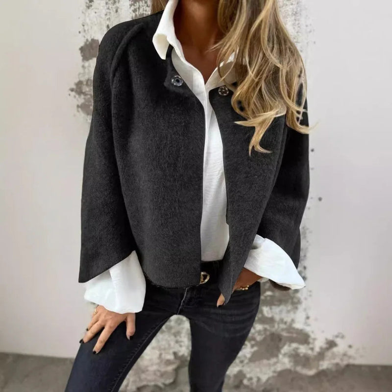 Damen Eleganter Kurz Wollmantel - Weich Modisch