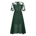 Damen Festliches Kleid Elegant Spitze Dreiviertelarm - Midi