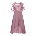 Damen Festliches Kleid Elegant Spitze Dreiviertelarm - Midi