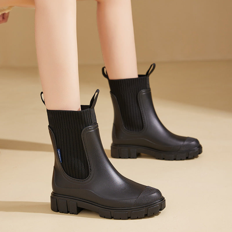 Damen Gummistiefel Chelsea Boots - Rutschfest Wasserdicht