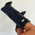 Damen Kniehohe Stiefel Blockabsatz - Elegant Veganleder