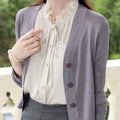 Damen Leichte Strickjacke - Eleganter Cardigan Langarm