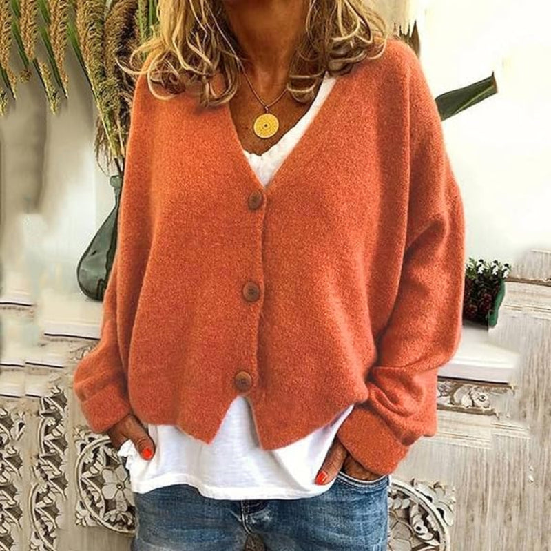 Damen Oversize Strickjacke - Weicher Cardigan Langarm