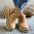 Damen Plateau Stiefeletten - Flach Reißverschluss