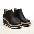 Damen Plateau Stiefeletten - Flach Reißverschluss