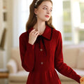Damen Weihnachtskleid Langarm Strickkleid - Vintage Midi