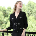 Damen Winter Strick Cardigan - Mütze Damen Look Festlich