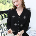 Damen Winter Strick Cardigan - Mütze Damen Look Festlich