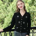Damen Winter Strick Cardigan - Mütze Damen Look Festlich
