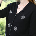 Damen Winter Strick Cardigan - Mütze Damen Look Festlich