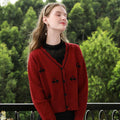 Damen Winter Strickjacke - Knopf Cardigan Langarm