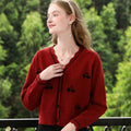 Damen Winter Strickjacke - Knopf Cardigan Langarm