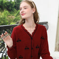 Damen Winter Strickjacke - Knopf Cardigan Langarm