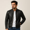 Herren Vintage Lederjacke – Motorrad Stil langarm