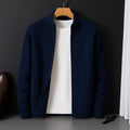 Herren Rippstrick Strickjacke – Stehkragen
