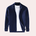 Herren Rippstrick Strickjacke – Stehkragen
