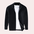 Herren Rippstrick Strickjacke – Stehkragen