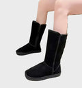 Warme wasserdichte Wildleder-Winterstiefel mit Schaffellfutter – Anna