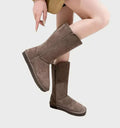 Warme wasserdichte Wildleder-Winterstiefel mit Schaffellfutter – Anna