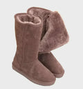 Warme wasserdichte Wildleder-Winterstiefel mit Schaffellfutter – Anna