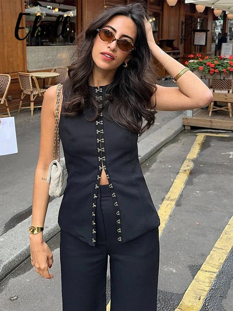 Damen Anzug Set Bluse Hose Büro Elegant Zweiteiler – Lailora