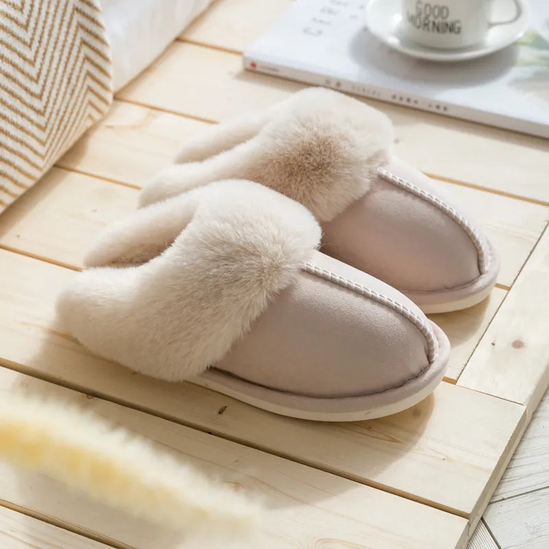 Warme Pantoffeln mit rutschfester Sohle für Zuhause - Kim