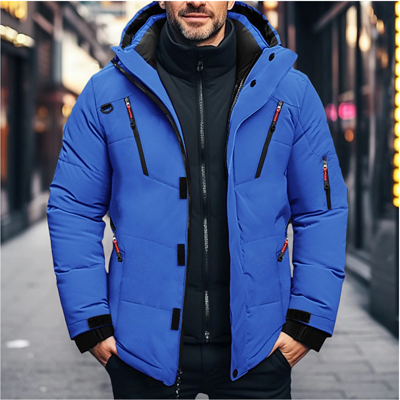 Wasserdichte Winterjacke Herren mit Kapuze und Taschen – Lukas