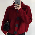 Herren Winter Strickjacke – Grobstrick Knopfleiste