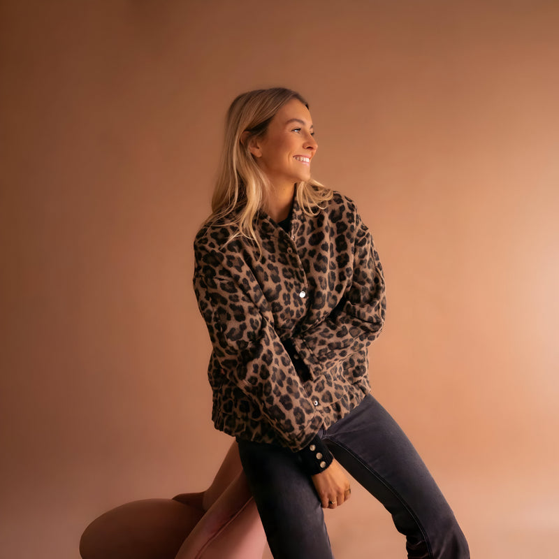 Damen Teddy Bomberjacke – Warme Übergangsjacke mit Muster