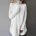 Damen Oversize Strickpullover Rollkragen – Lang Warm