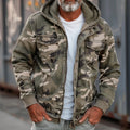 Herren Übergangsjacke Camouflage – Leicht mit Kapuze