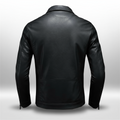 Men's Lapel Leather Biker Jacket 37377631X - Image 2