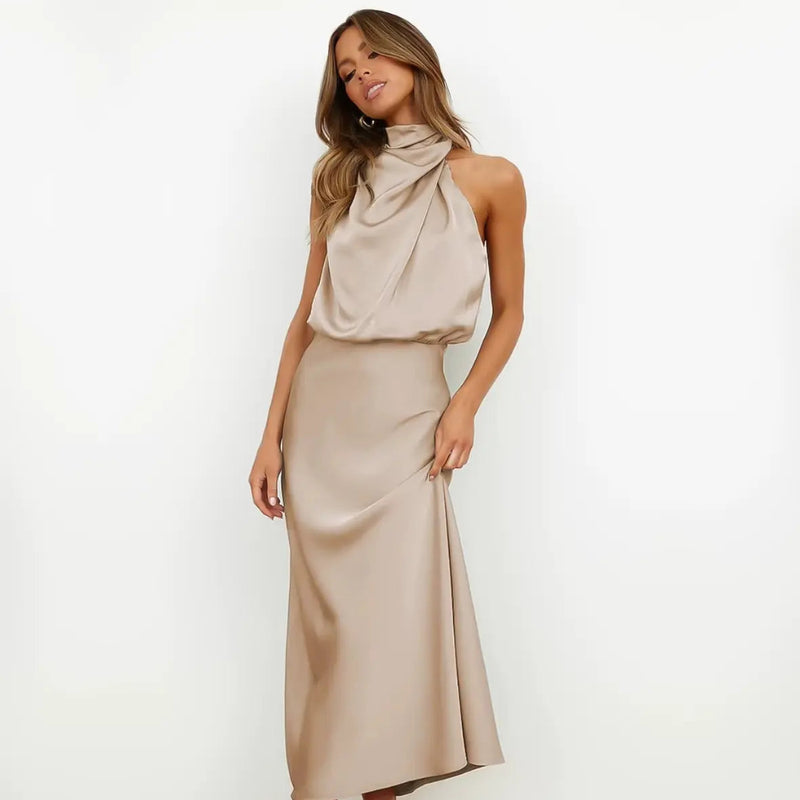 Nadine – Halter Neck Midi Dress - Image 1