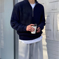 Herren Grobstrick Pullover - Half Zip Langarm