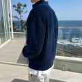 Herren Grobstrick Pullover - Half Zip Langarm