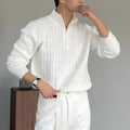 Herren Strickpullover mit Reißverschluss - Langarm Rollkragen