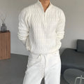 Herren Strickpullover mit Reißverschluss - Langarm Rollkragen