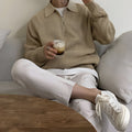 Herren Grobstrick Pullover - Langarm Reißverschluss