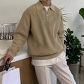Herren Grobstrick Pullover - Langarm Reißverschluss
