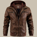 Premium hochwertige Lederjacke mit Kapuze für Herren - Image 3
