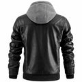 Premium hochwertige Lederjacke mit Kapuze für Herren - Image 4