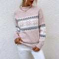 Damen Norweger Strickpullover – Warm Langarm Winterpulli