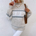 Damen Norweger Strickpullover – Warm Langarm Winterpulli