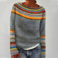 Damen Norweger Strickpullover – Langarm Warm