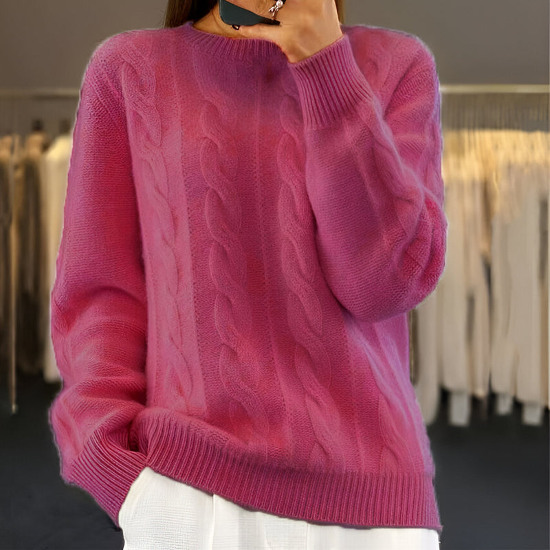 Damen Strickpullover - Warmer Grobstrick Langarm Pulli